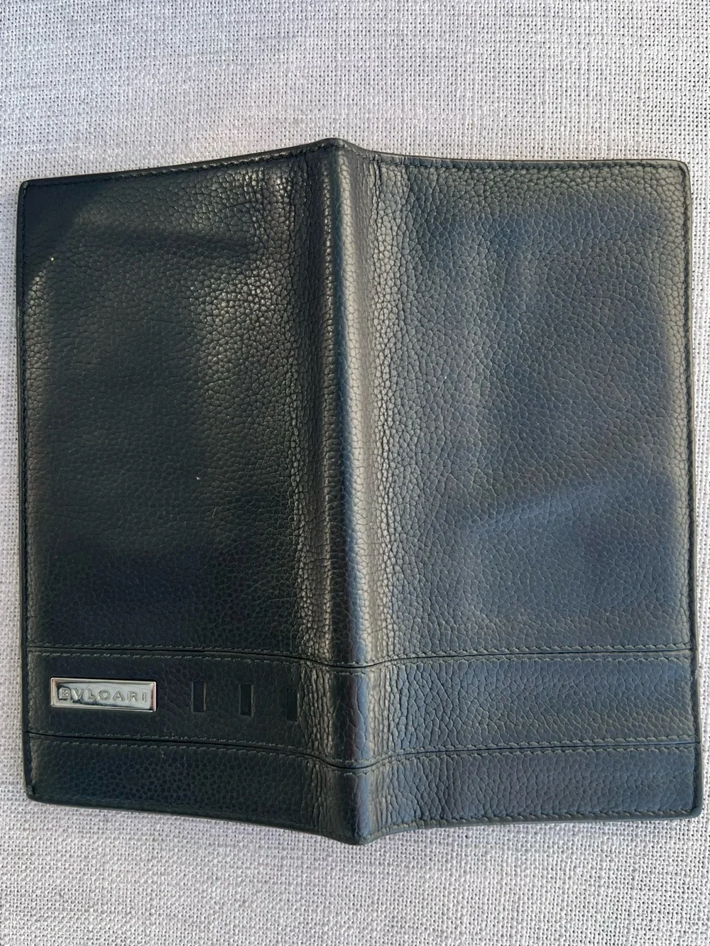 BVLGARI Serpenti Scaglie Black Leather Flap Long Wallet